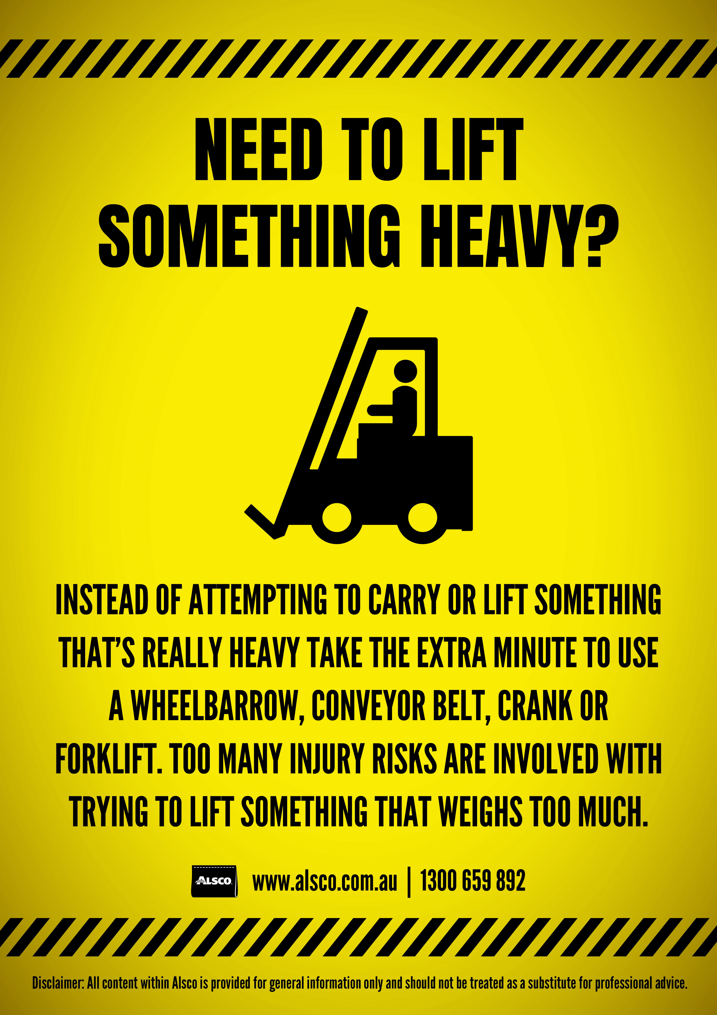 Avoid lifting something that weighs too much