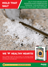 Heart Health Poster: Salt Raise Blood Pressure